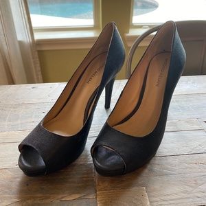 Black Antonio Melani Peep Toe Heels